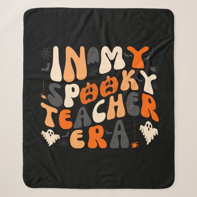 Retro Spooky Teacher Era Halloween Sherpadecke (Vorderseite)