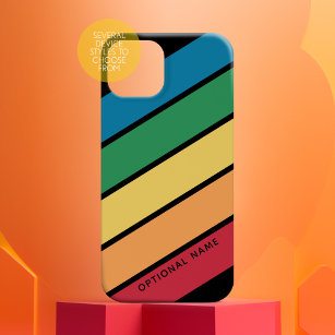 Retro Sporty Streifen Regenbogen mit dem Namen sch Case-Mate iPhone 14 Hülle