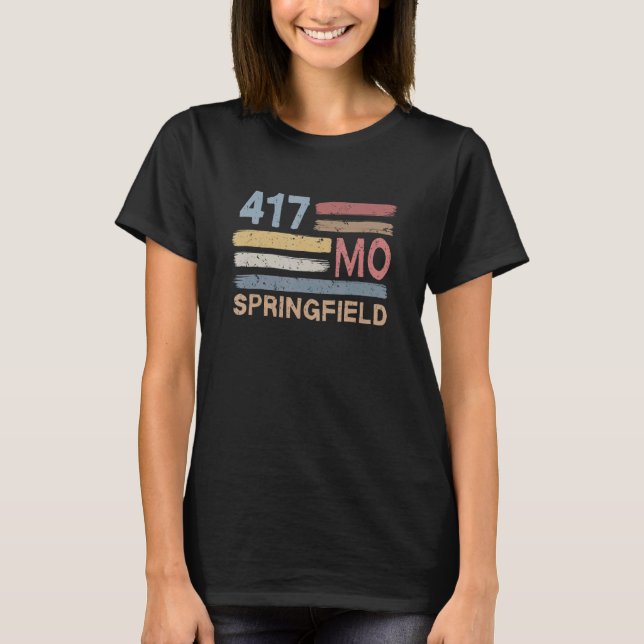 Retro Springfield Area Code 417 Gebietsansässige S T-Shirt (Vorderseite)