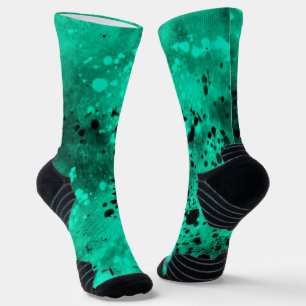 Retro-Spritzer Grün/Schwarz Socken
