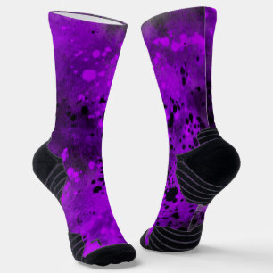 Retro-Spritzer Lila und schwarz Socken