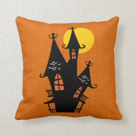 Retro Spuk Haus Halloweens Kissen