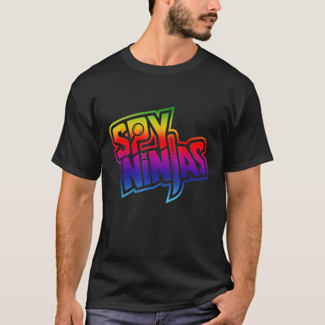 Retro Spy-Ninja Classic Arts Rainbows Essential V T-Shirt (Vorderseite)