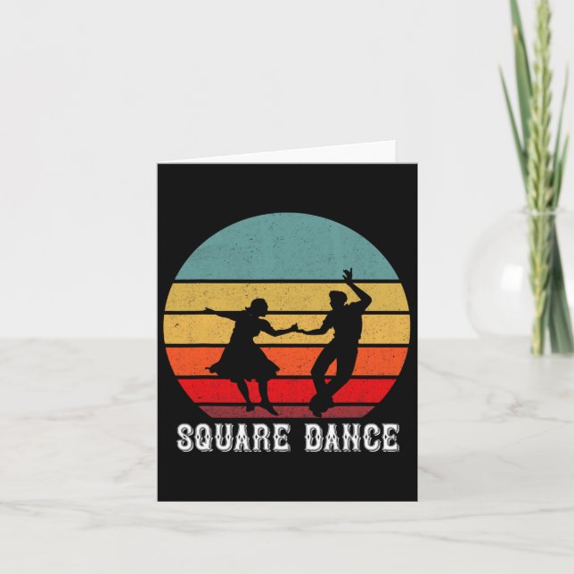 Retro Square Dancer Vintag Square Tanzfläche Karte (Vorderseite)
