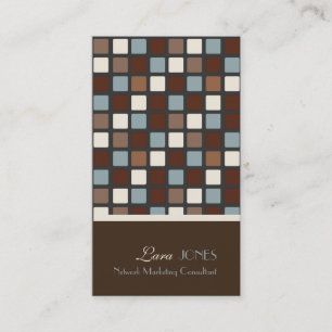 Retro Squares Business Card dunkler Schokoladenakz Visitenkarte