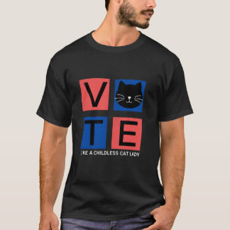 Retro Squares wählen wie eine kinderlose Katze Lad T-Shirt