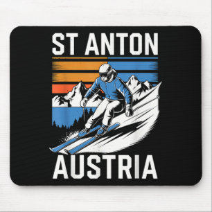 Retro St. Anton Österreich Skigebiet Spaß alpines  Mousepad