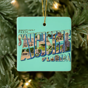Retro St. Augustine Florida Postkarte Keramikornament