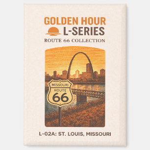 Retro St. Louis Missouri Route 66 Wahrzeichen Kuns Magnet