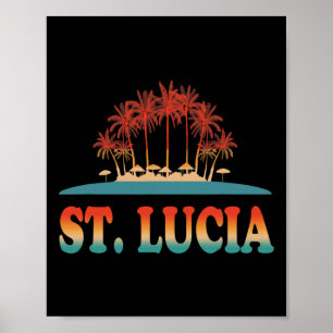 Retro St Lucia Shirt San Lucia Shirt Karibik S Poster