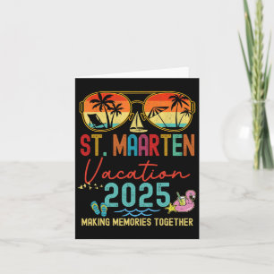 Retro St. Maarten Urlaub 2025 Erinnerungen Matchin Karte