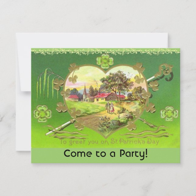 Retro St Patrick TagesParty Einladungen! Einladung (Vorderseite)