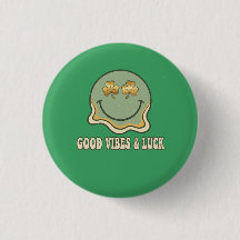 Retro St. Patrick's Day Gute Vibes & Glück Smiley 