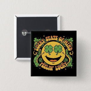 Retro St. Patrick's Day Smiley Gesicht Glücklicher Button