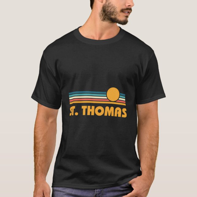 Retro St Thomas Us Jungfrau Islands Sunset T-Shirt (Vorderseite)