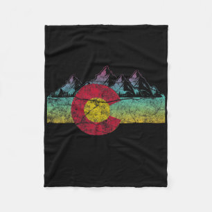 Retro-Staatsflagge Colorado Rocky Mountains Skifah Fleecedecke