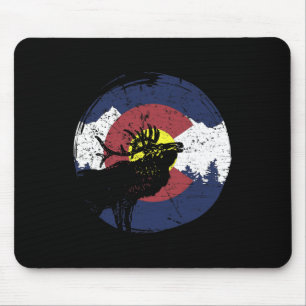 Retro-Staatsflagge Colorado Rocky Mountains Skifah Mousepad