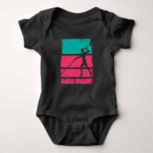 Retro-Stabhochsprung-Leichtathletik-Sportliebhaber Baby Strampler