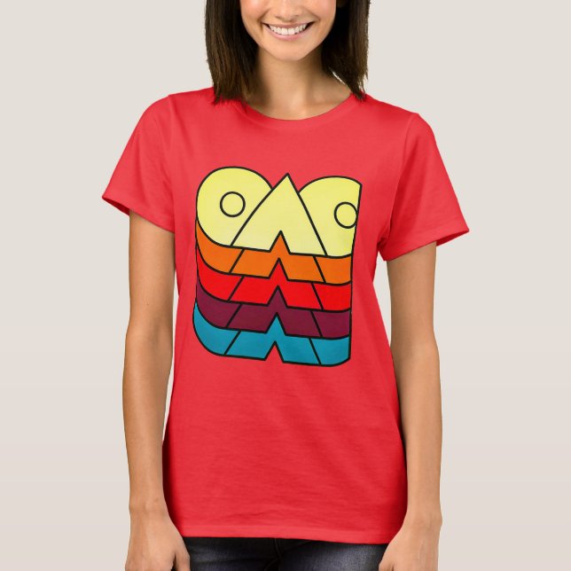 Retro Stacked Geometry Tee – Fette Farb-Schichten (Vorderseite)