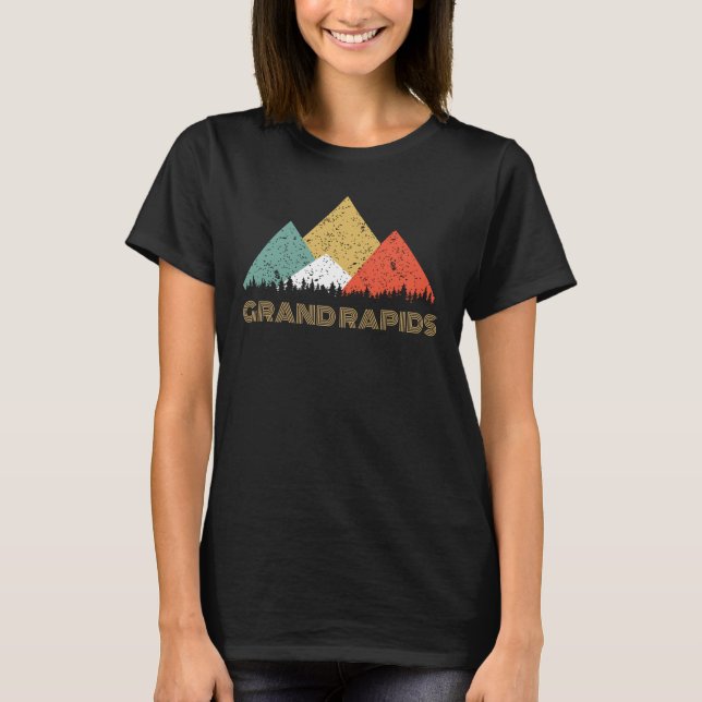 Retro Stadt des Grand- RapidsgebirgsShirts T-Shirt (Vorderseite)