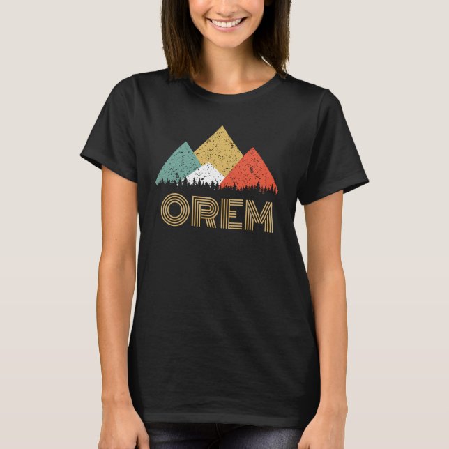Retro Stadt des Orem GebirgsShirts T-Shirt (Vorderseite)