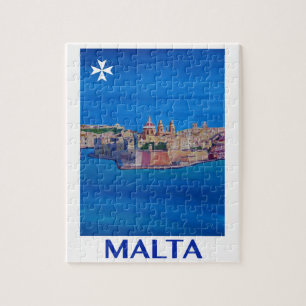 RETRO Stadt PLAKAT Maltas Valletta von KnightsII
