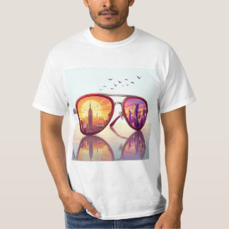 Retro-Stadt-Skyline-Sonnenbrille-Design T-Shirt