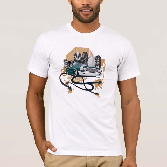 retro städtischer Auto-T - Shirt (Vorderseite)