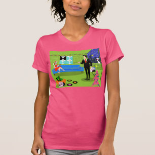 Retro städtischer Weihnachtspaar-T - Shirt