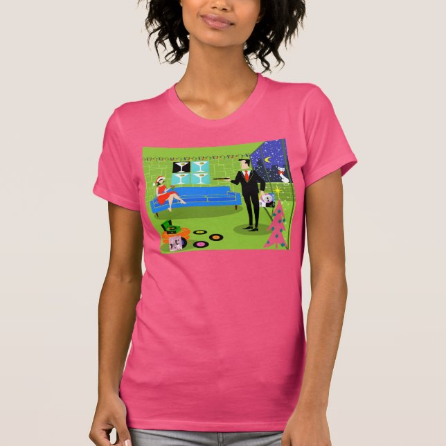 Retro städtischer Weihnachtspaar-T - Shirt (Vorderseite)