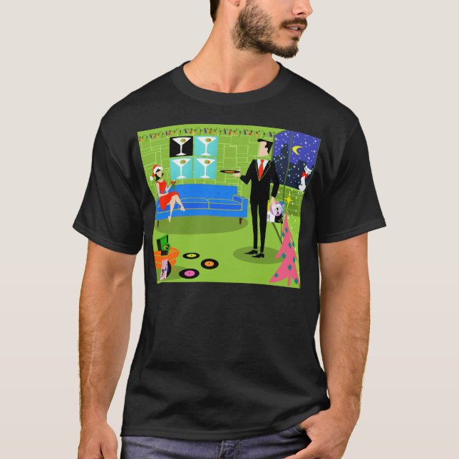 Retro städtischer Weihnachtspaar-T - Shirt (Vorderseite)