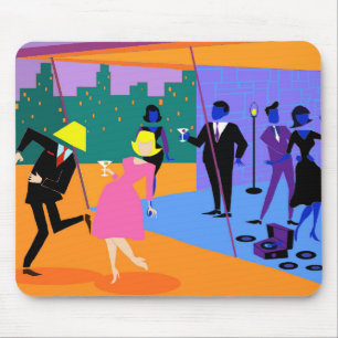 Retro städtisches Dachspitze-Party Mousepad