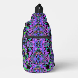 Retro Stamm Geo Lila Maze Sling Bag