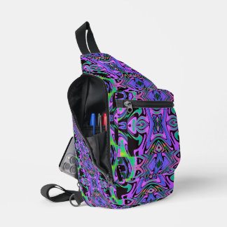 Retro Stamm Geo Lila Maze Sling Bag