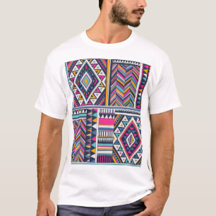 Retro-stammesgeschichtlich, vintage geometrisches T-Shirt