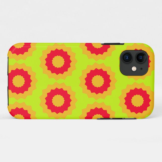 Retro Star Red Orange Lime Green Case-Mate iPhone Hülle (Rückseite (Horizontal))