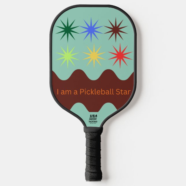 Retro Starburst Pickleball Star Paddle (Vorderseite)