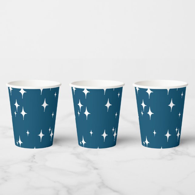 Retro Stardust Sternexplosion Stars Neujahr Pappbecher (Multi)