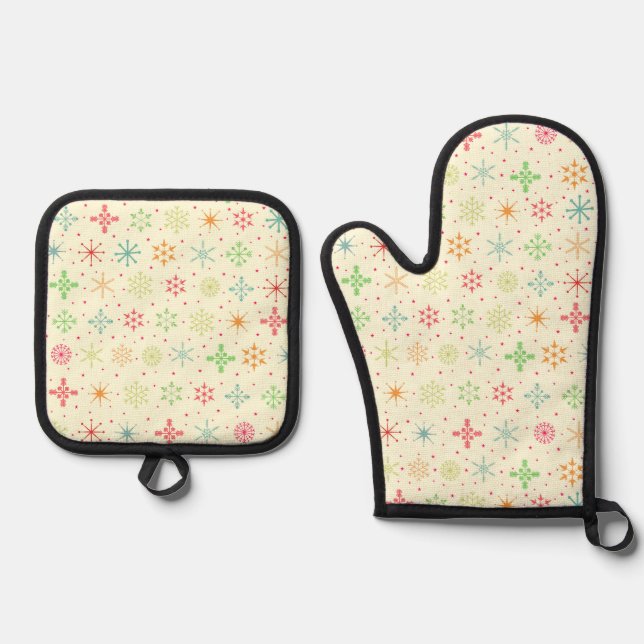 Retro Stars Oven Mitt Set (Vorderseite)