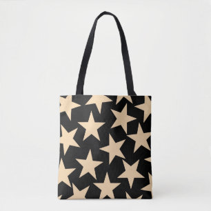 Retro Stars Y2K Pattern with Black Background Tasche