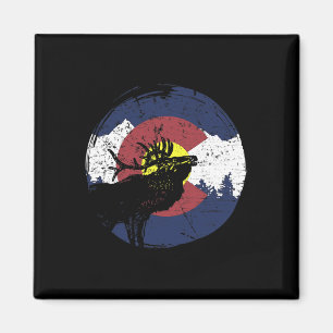 Retro-State-Flagge Colorado Rocky Mountains Skifah Magnet