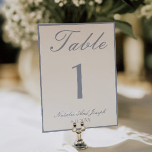 Retro Staubblaues Old Money Klassisches Hochzeitst Einladung