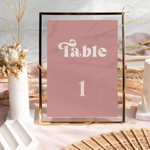 Retro-Staubrose Hochzeitstisch Nummer Einladung
