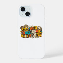 Retro Stay Positive iPhone-Hülle