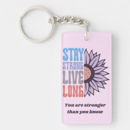Retro Stay Strong Live Long Sonnenblume Positiv Schlüsselanhänger