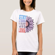 Retro Stay Strong Live Long Sonnenblume Positiv