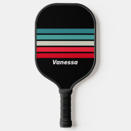 Retro Stealth Across quer mit Namen gestreift Pickleball Schläger