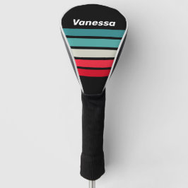 Retro Stealth Rainbow Across Striping with Name Golf Headcover