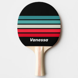 Retro Stealth Rainbow Across Striping with Name Tischtennis Schläger