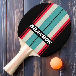 Retro Stealth Rainbow Board Streifen mit Namen Tischtennis Schläger
